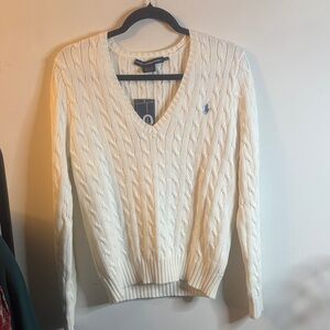 Ralph Lauren Cream V-Neck Sweater